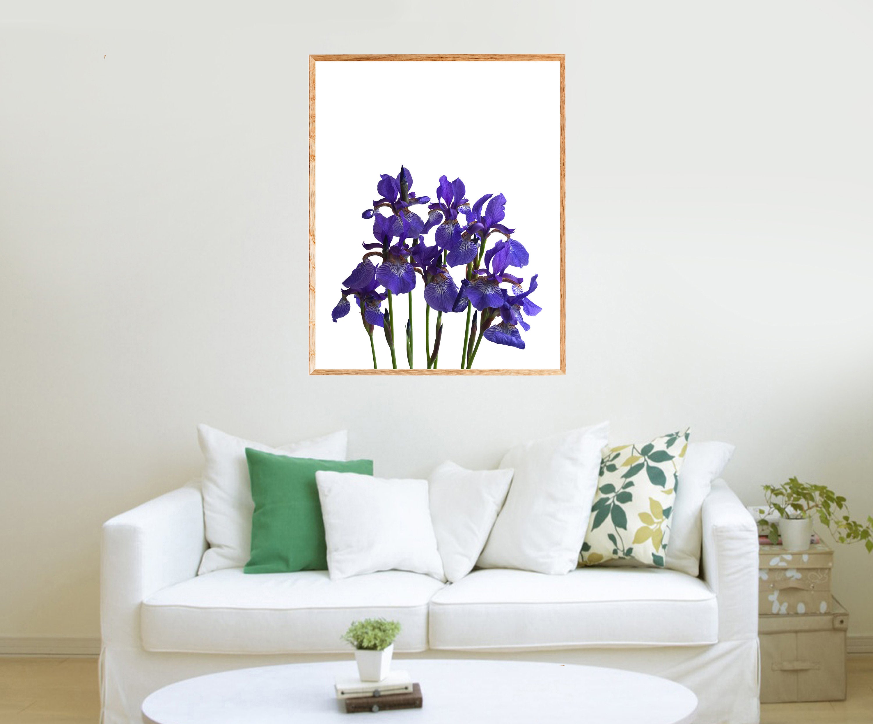 Purple Flowers Print Iris Floral Poster Printable Wall Art | Etsy