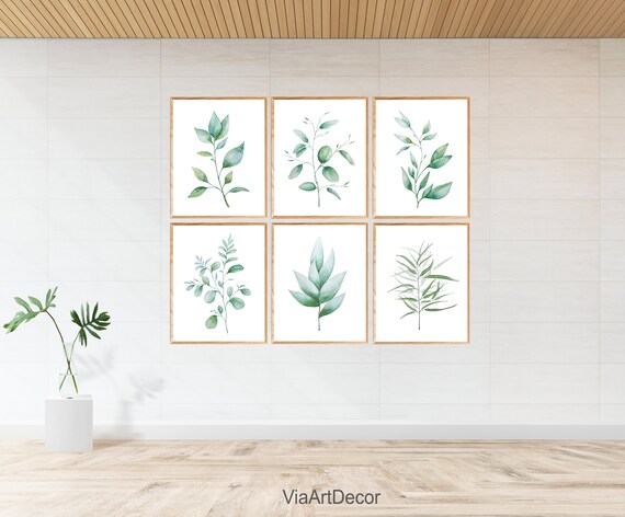 Set Of 6 Leaf Prints Modern Greenery Wall Art Printable - Instant Wall Art Botanical Prints Set Of 6 Leaf Prints Modern Greenery Wall Art Printable - Instant Wall Art Botanical Prints