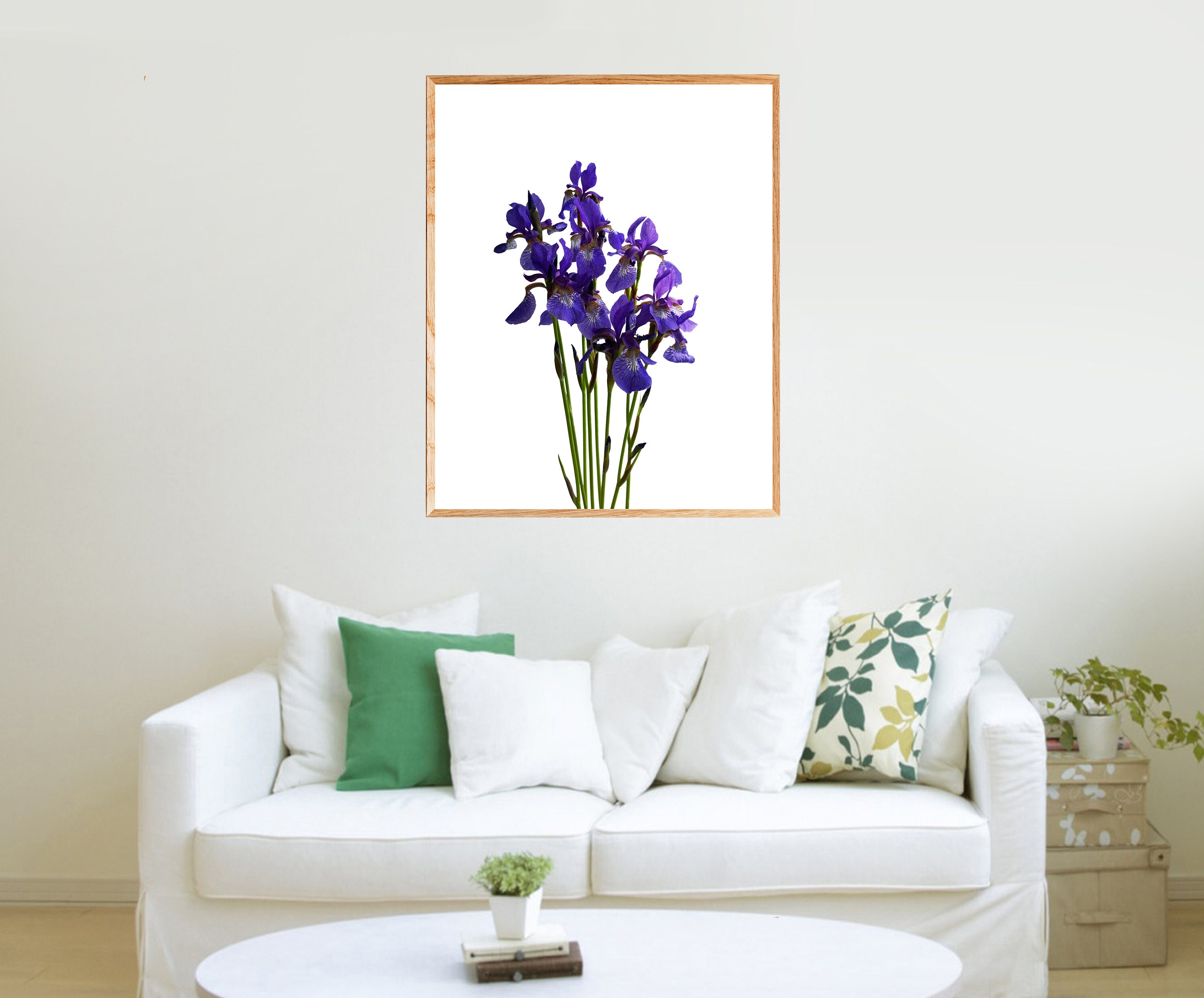 Floral Print Irises Wall art Purple Flower poster Printable | Etsy