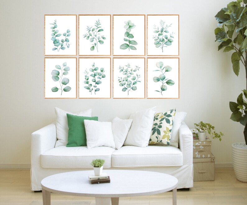 Eucalyptus Print Wall art Eucalyptus Set of 8 Printable Etsy