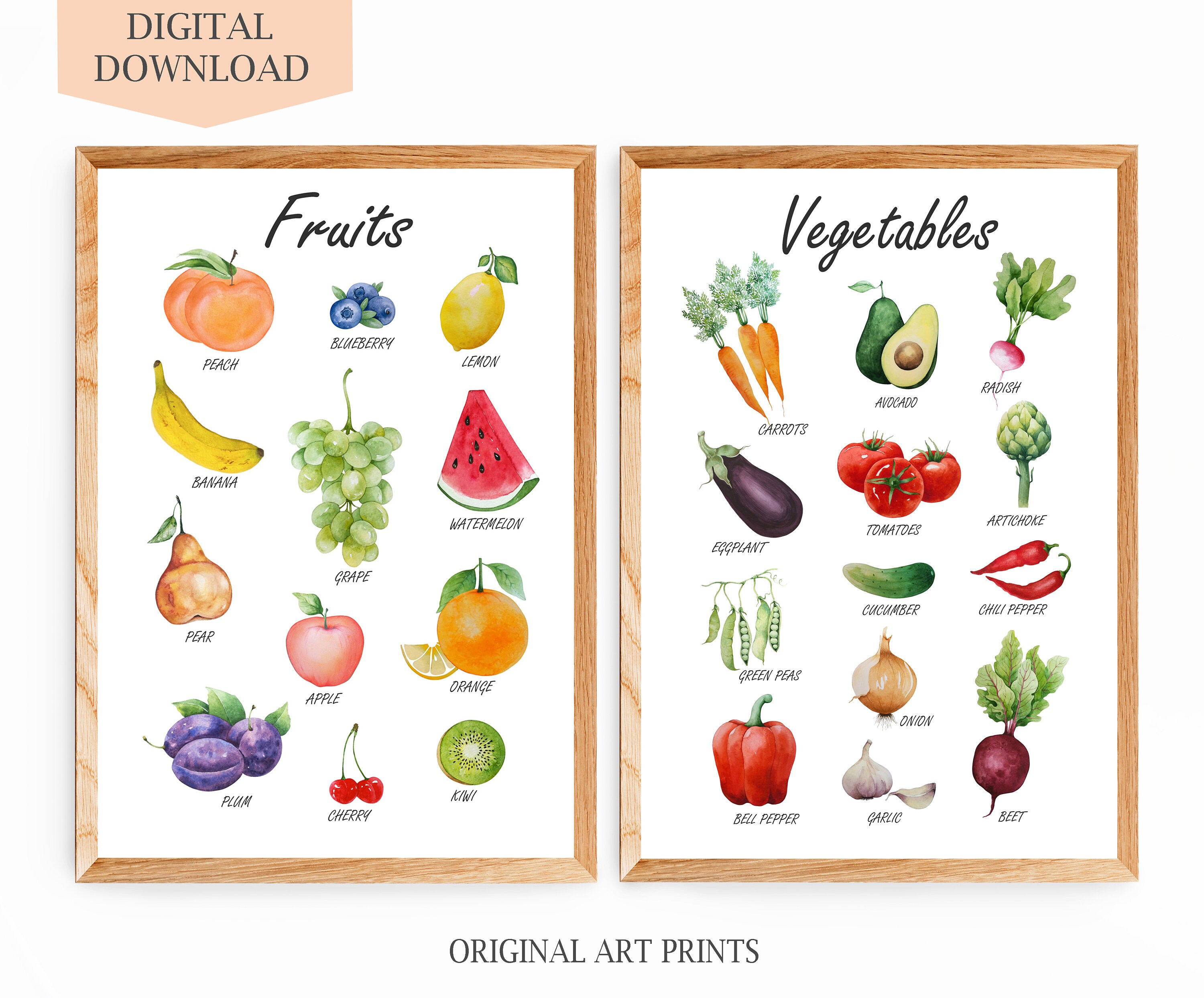 I Vegetables Art Print Home Decor Wall Art Poster 