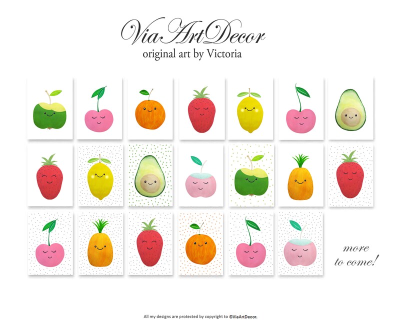 Cherries Wall art Set of 2 Print Pink nursery Printable Minimalist Girl room decor Kids Playroom fruit art Modern nursery Digital Download