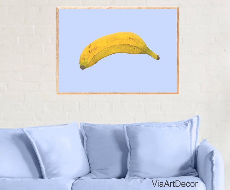 Banana Printable Wall Art Modern Kitchen Decor Print Fun Fruit Etsy