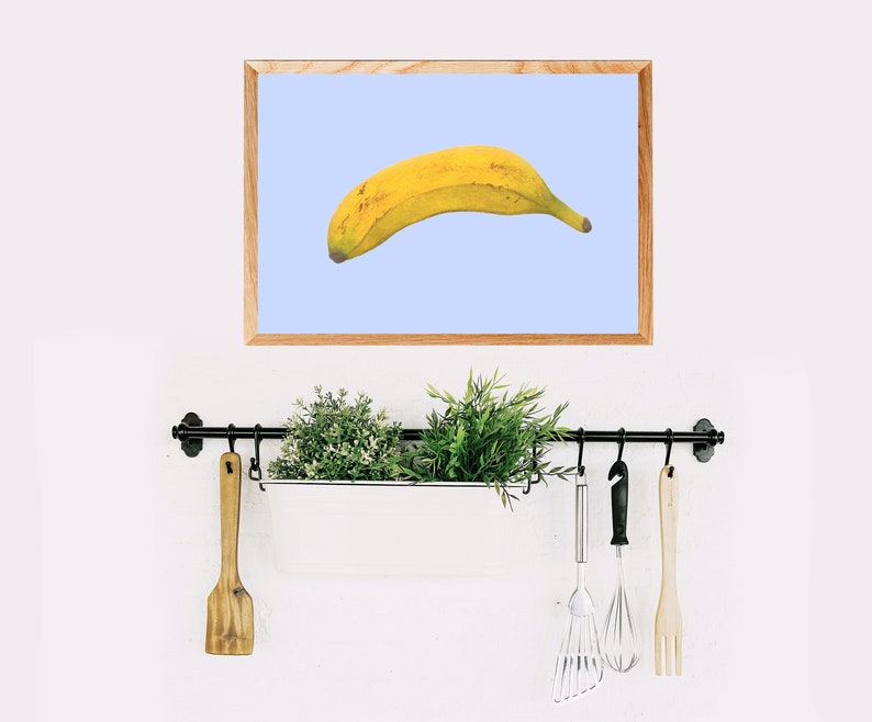 Banana Printable Wall Art Modern Kitchen Decor Print Fun Fruit Etsy