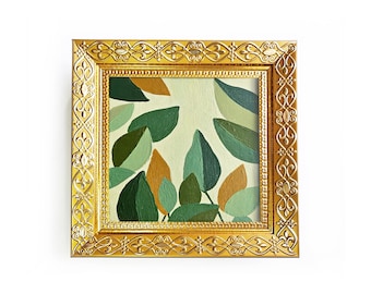 Framed Green Abstract Oil Painting: S...