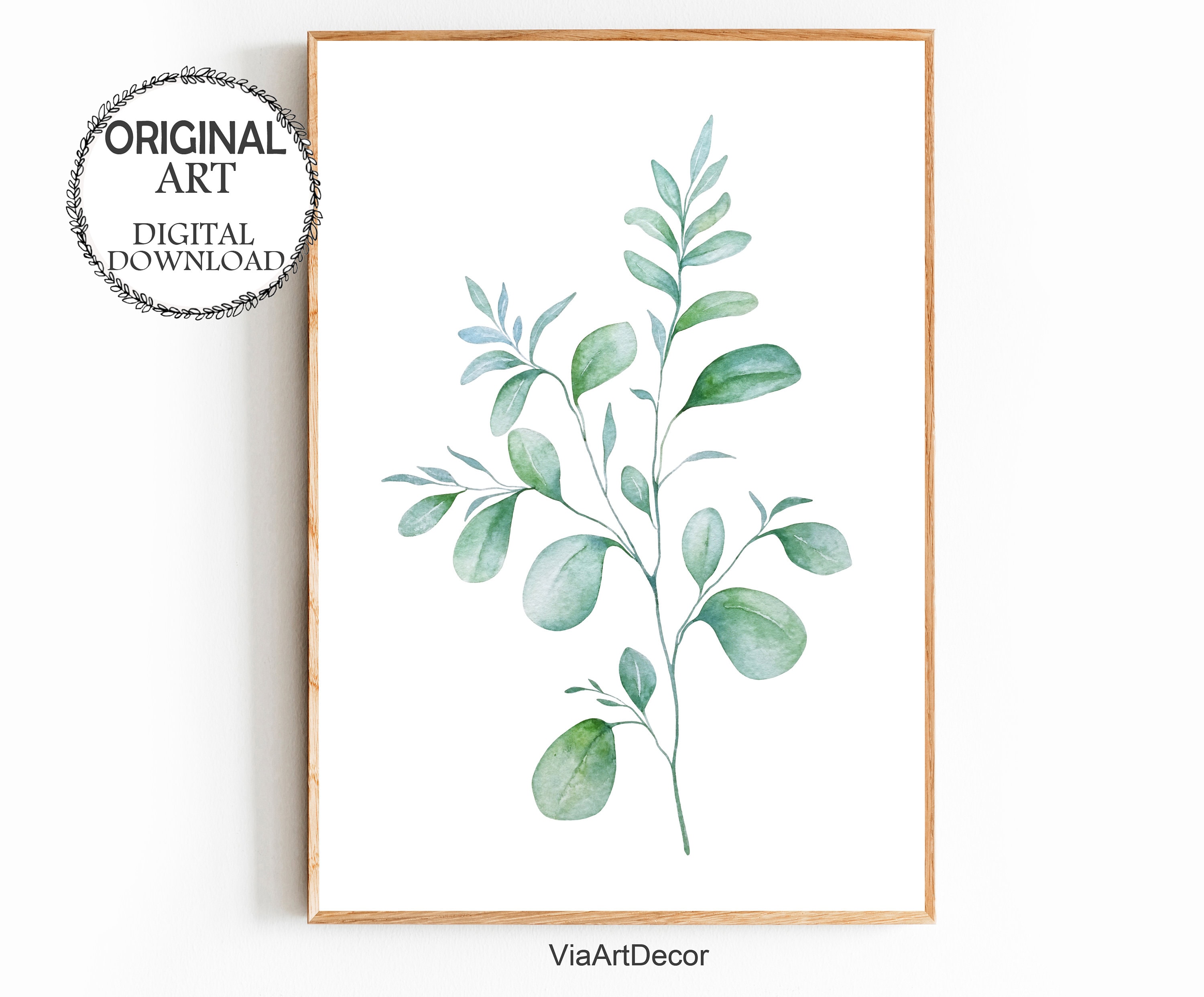 Instant Download Abstract Print Watercolor Botanical Print Set of 3 Herb Printable Plant Wall Art