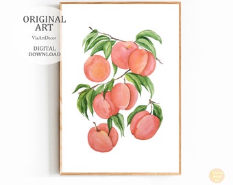 Botanisches Poster Druckbares Plakat Küche Wanddekor Obst Kunstdrucke Große Wandkunst, Poster Art prints Boho Wandkunst, Digitaler Download