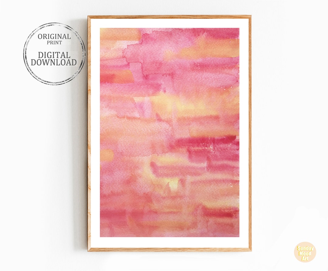 Abstract Print Watercolor Printable Wall Art Print Pink Wall Art ...