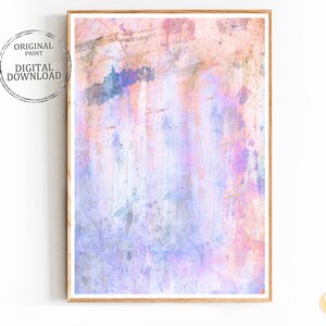 Abstract Watercolor Wall Art Print: Pastel Pink & Blue Decor (Digital Download)