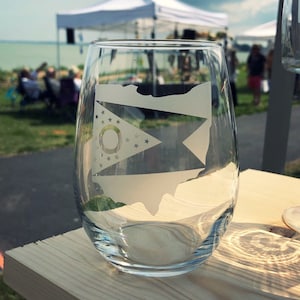 Ohio State Flag Wine Glass or Whiskey Glass - Gift