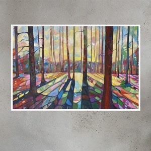 Colorful Oil Painting &quot;Hidden Colors of the Forest&quot; - Original Artwork Fine Art Canvas Print - Home Decor Wall Art - Gift Idea