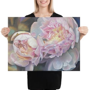 Pastell Gemälde &quot;Blooming&quot; - Bunte Blume Original Kunstwerk Leinwanddruck - Gemütliche Wohndekor Wandkunst - Geschenk für Sie - Geschenk für Ihn