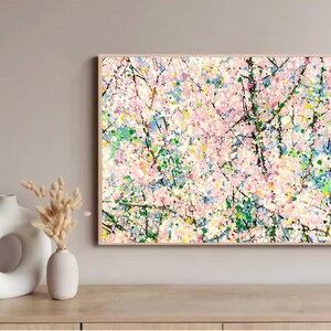 Acrylic Painting &quot;Remembering Spring&quot; - Cute Original Artwork Fine Art Canvas Print - Cozy Home Decor Wall Art - Gift for Her - Gift for Him
