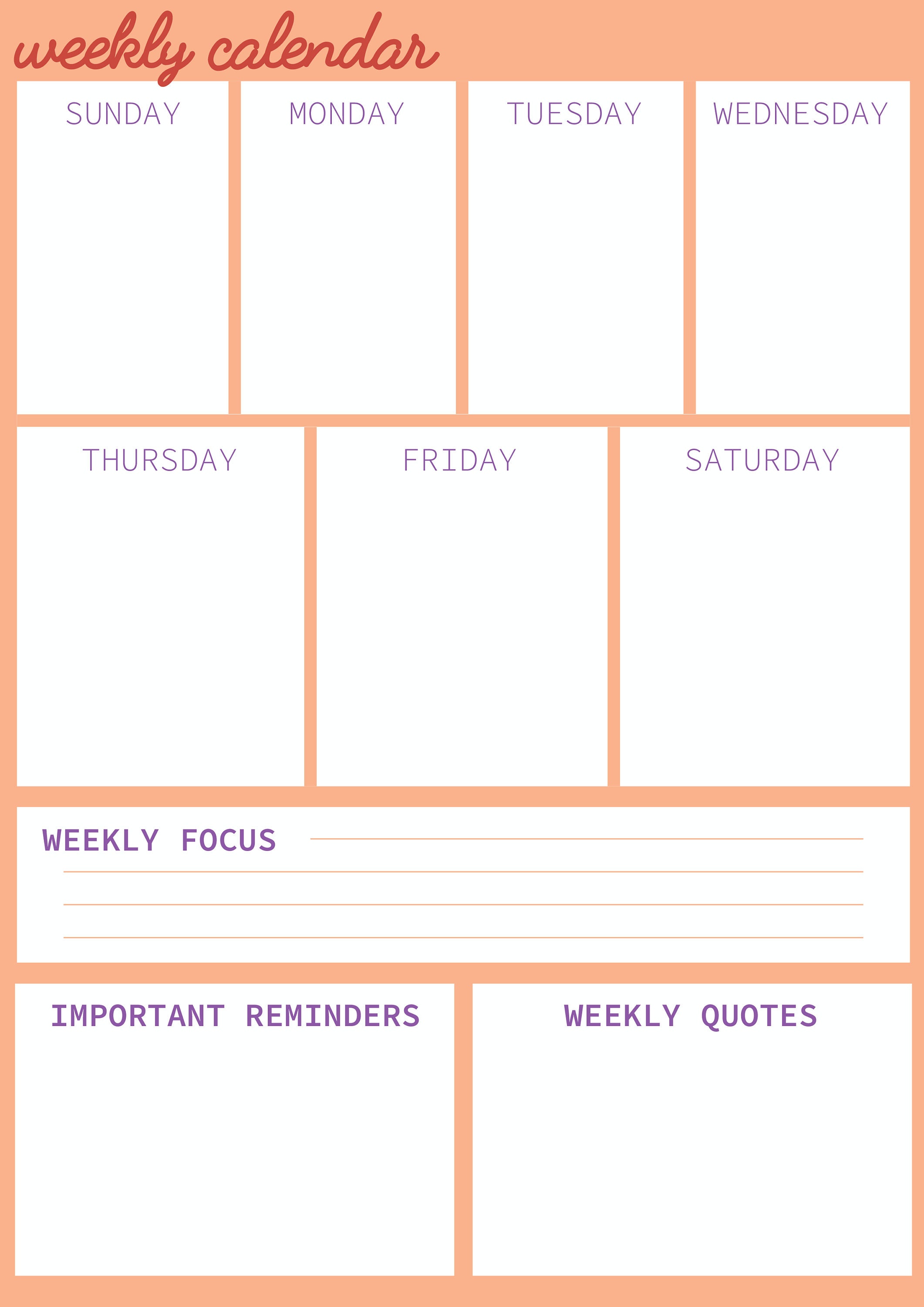 weekly-planner-printable-to-do-list-diary-calendar-page-etsy