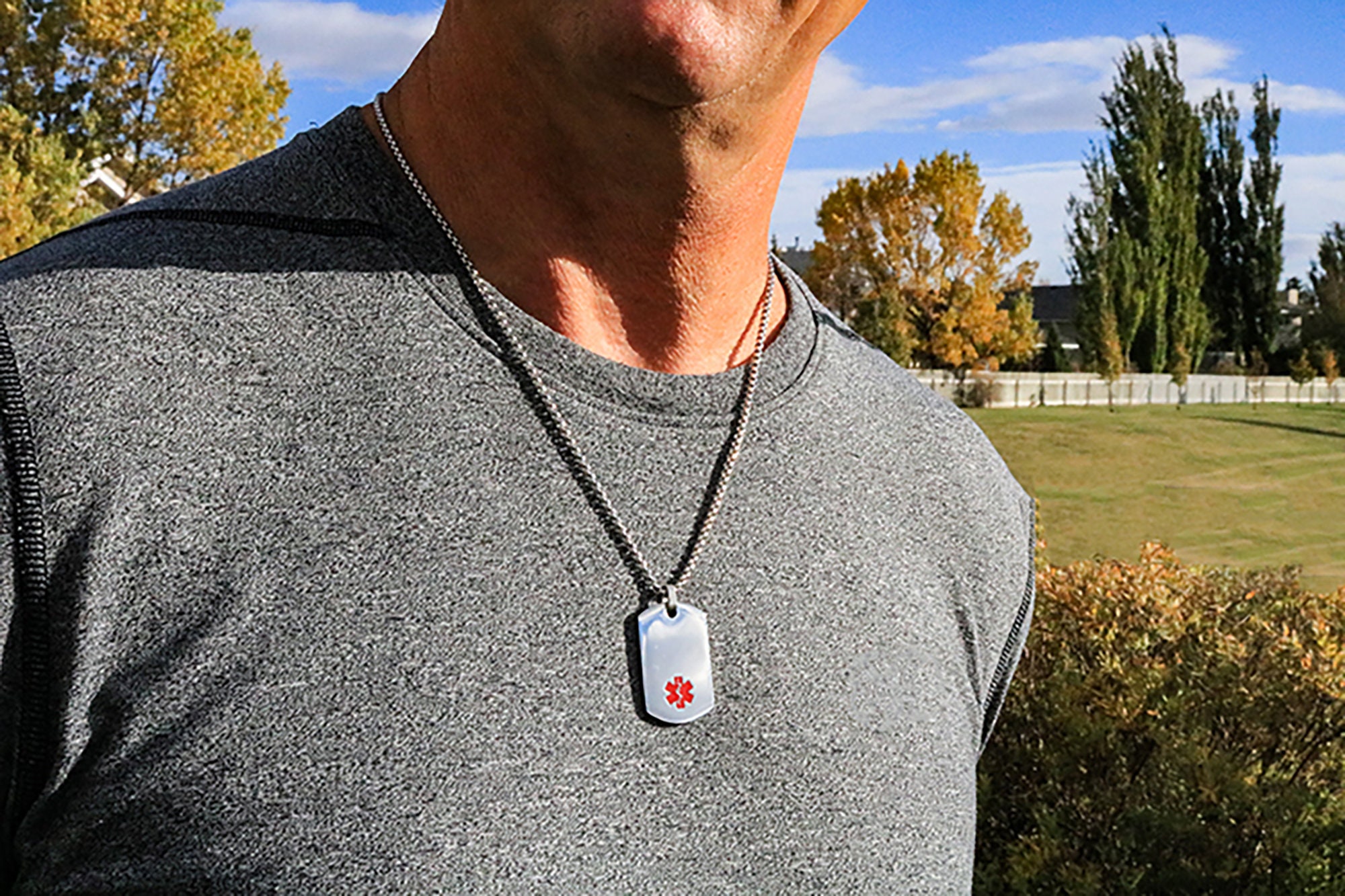 Medical ID Pendant with Chain Etsy