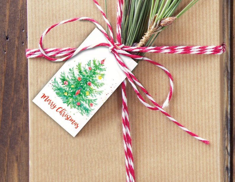 Christmas Tree, Christmas Gift Tag, Set of 10 image 1