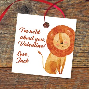 Personalized Animal Crackers I'm Wild About You Valentine's Day Stickers  – Chickabug