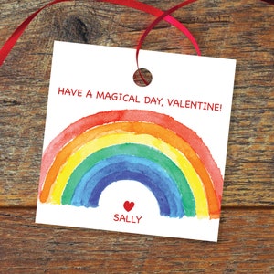 Magical Day Personalized Valentine&#39;s Day 2.5 inch square Gift Tag
