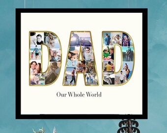 Dad Birthday Collage, Father Birthday Photo Collage, Father Day Photo Collage, Dad Birthday Personalized, Custom Father Day Gift
