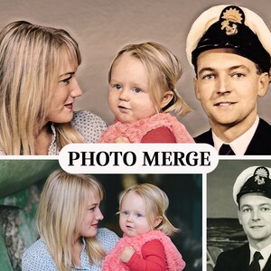 Photo merge or add people to photo, Add Deceased Loved One To Photo, Add Passed Away Person to Photo