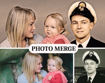 Photo merge or add people to photo, Add Deceased Loved One To Photo, Add Passed Away Person to Photo