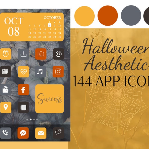 Halloween Aesthetic iPhone ios14 App Icons | 144 App Pack