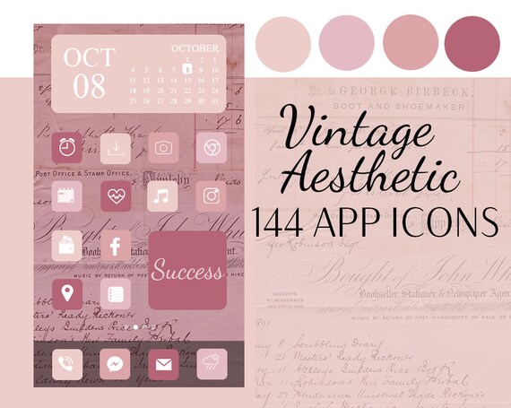 Vintage Pink Aesthetic Ios Icons 144 Ios 14 App Icons Etsy Vintage Pink Aesthetic Ios Icons 144 Ios 14 App Icons Etsy