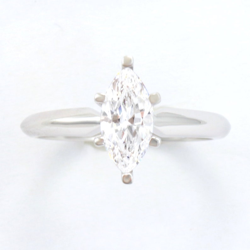1ct Marquise Cut Classic Solitaire Engagement Promise Ring Solid 14k Yellow Gold