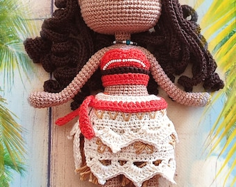 Crochet Moana Doll Pattern: Polynesian Princess Amigurumi (English PDF Pattern)