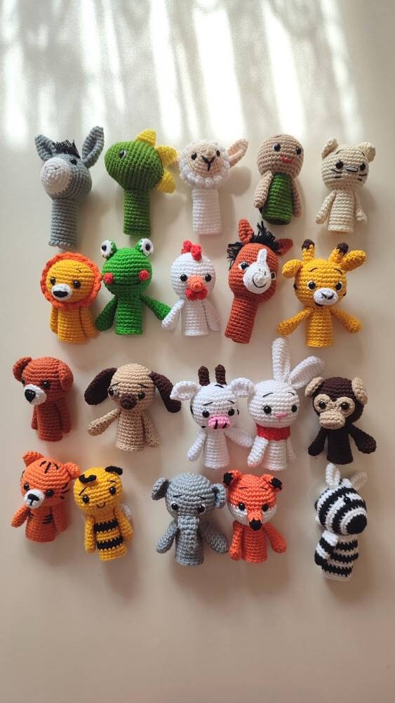 Finger Puppets Crochet Finger Puppets Farm Animals Puppets Etsy UK