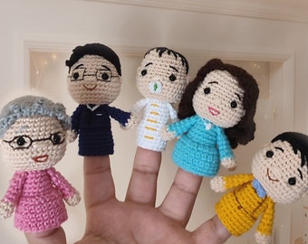 Personalized Family Finger Puppets, Customized Finger Puppets, Educational Toys For Baby, Personalized Gift, Look Alike Finger Puppets, Gift