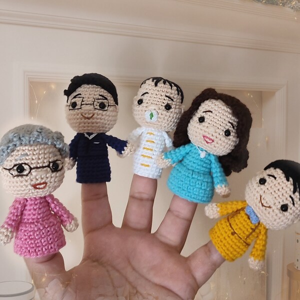 Personalized Family Finger Puppets, Customized Finger Puppets, Educational Toys For Baby, Personalized Gift, Look Alike Finger Puppets, Gift