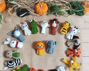 Marionnettes à doigt, Marionnettes à doigt au crochet, Marionnettes animaux de la forêt, Ensemble de marionnettes à doigt fait main, Marionnette à doigt éducative, Jouets d'orthophonie