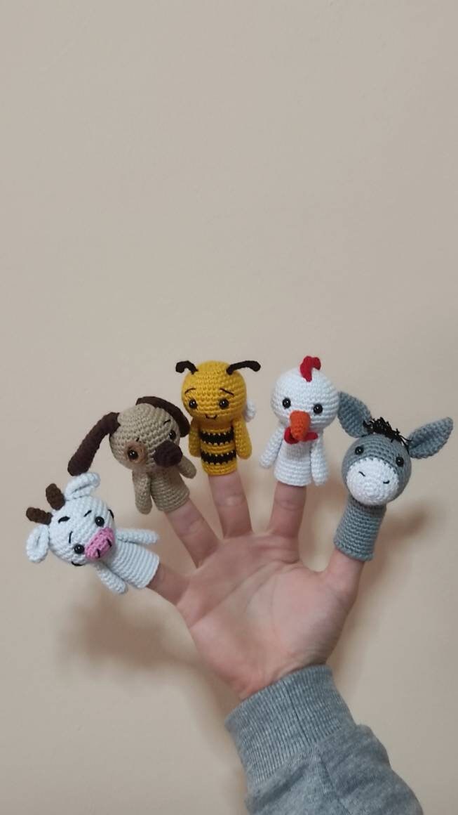 Finger Puppets Crochet Finger Puppets Farm Animals Puppets Etsy UK