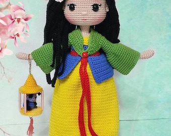 Crochet Princess Mulan Doll Pattern: Amigurumi Warrior (English PDF Pattern)