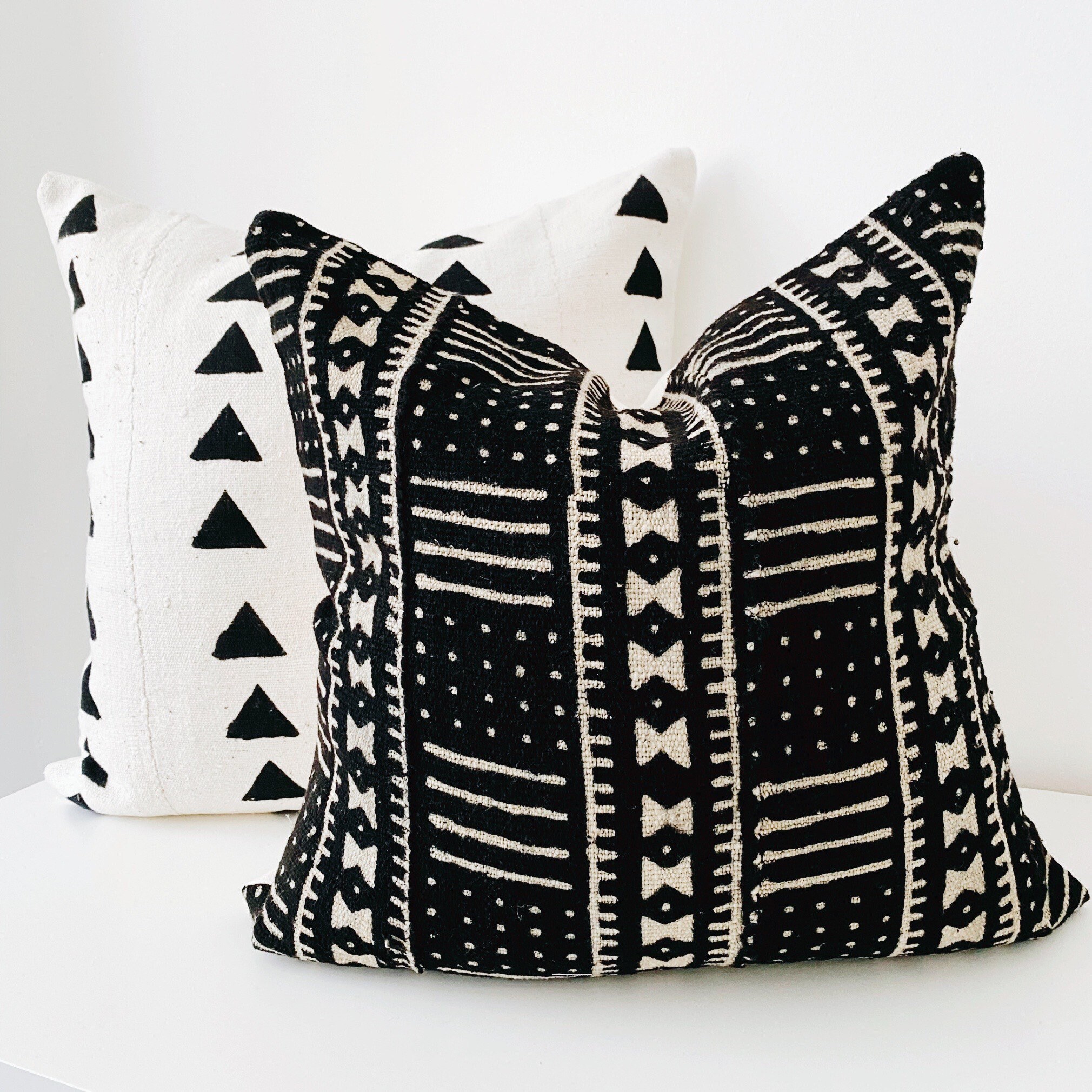 Authentic Mudcloth Pillow Black and White Mud Cloth Pillow Etsy