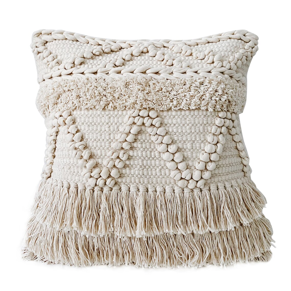 22x22 Throw Pillow Cover Bohemian Pillow Neutral Etsy