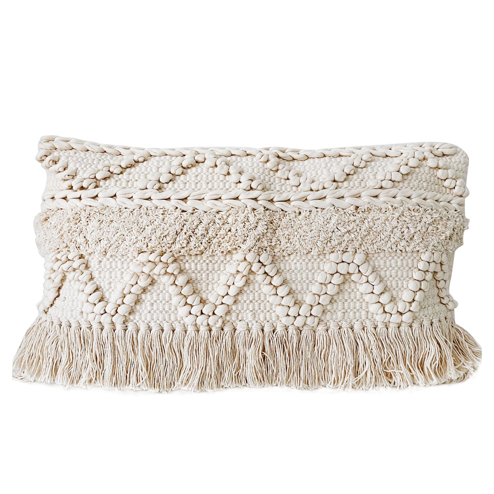 Bohemian Pillow Cover Bohemian Fringe Pillow Boho Throw Etsy