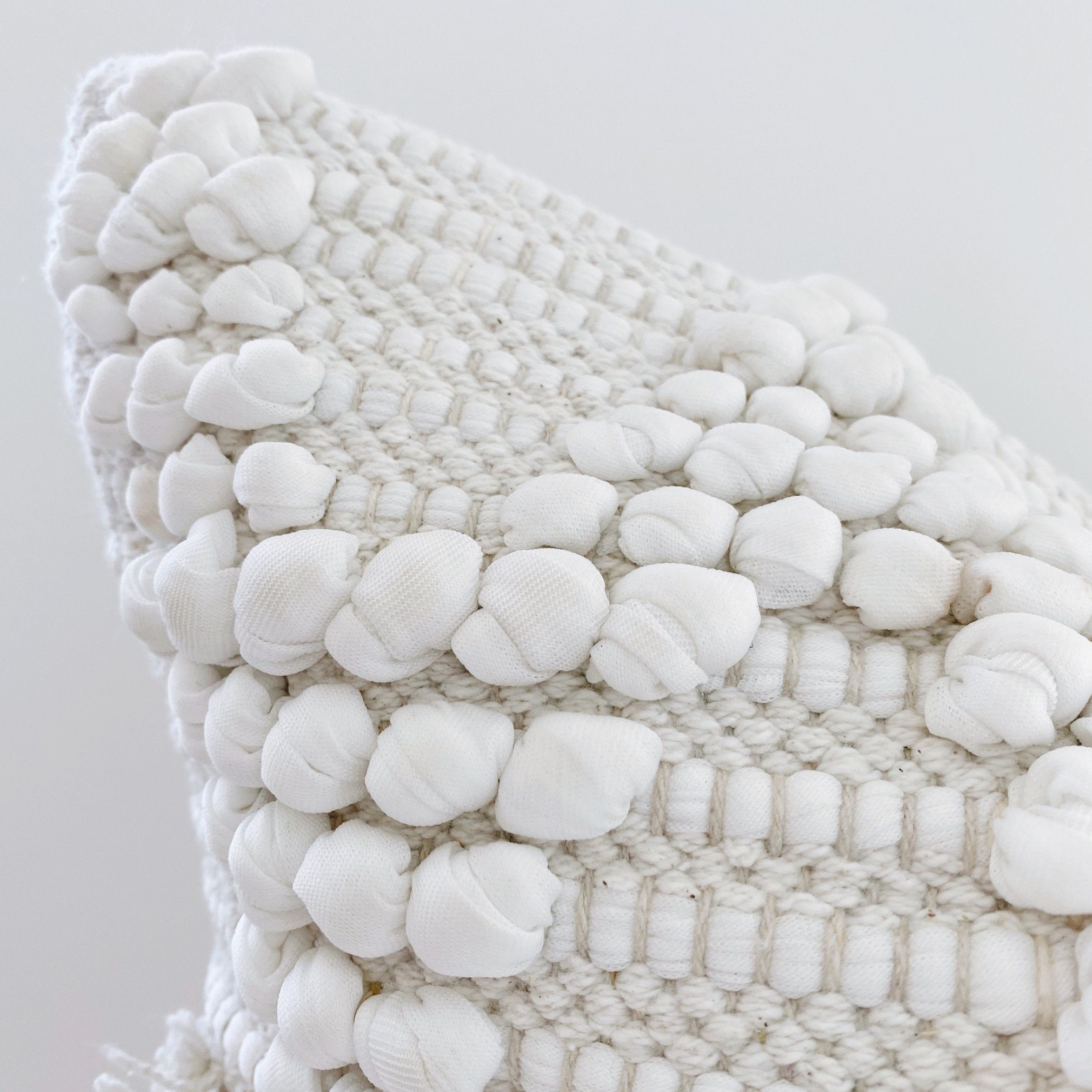 22x22 White Throw Pillow Large Textured Pillow Tufted - Etsy