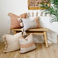 Spring Pillow Combo, Set4 Throw Pillows, Pastel Farmhouse Pillows, Orange Peach Rust Neutral Sofa Pillow Combination, Textured Pillow Covers