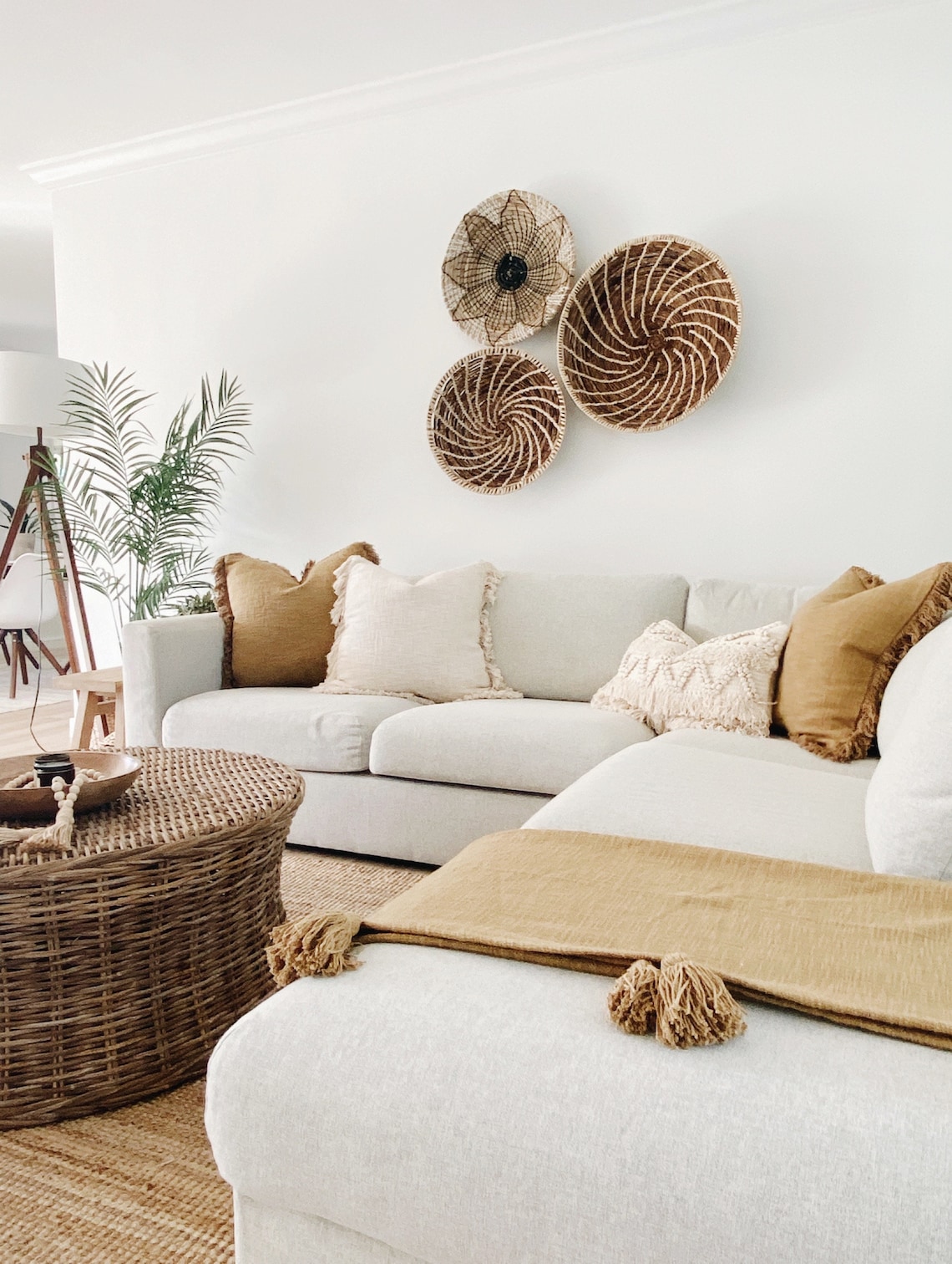 Large Neutral Farmhouse Pillow With Fringes Oatmeal Soft Etsy