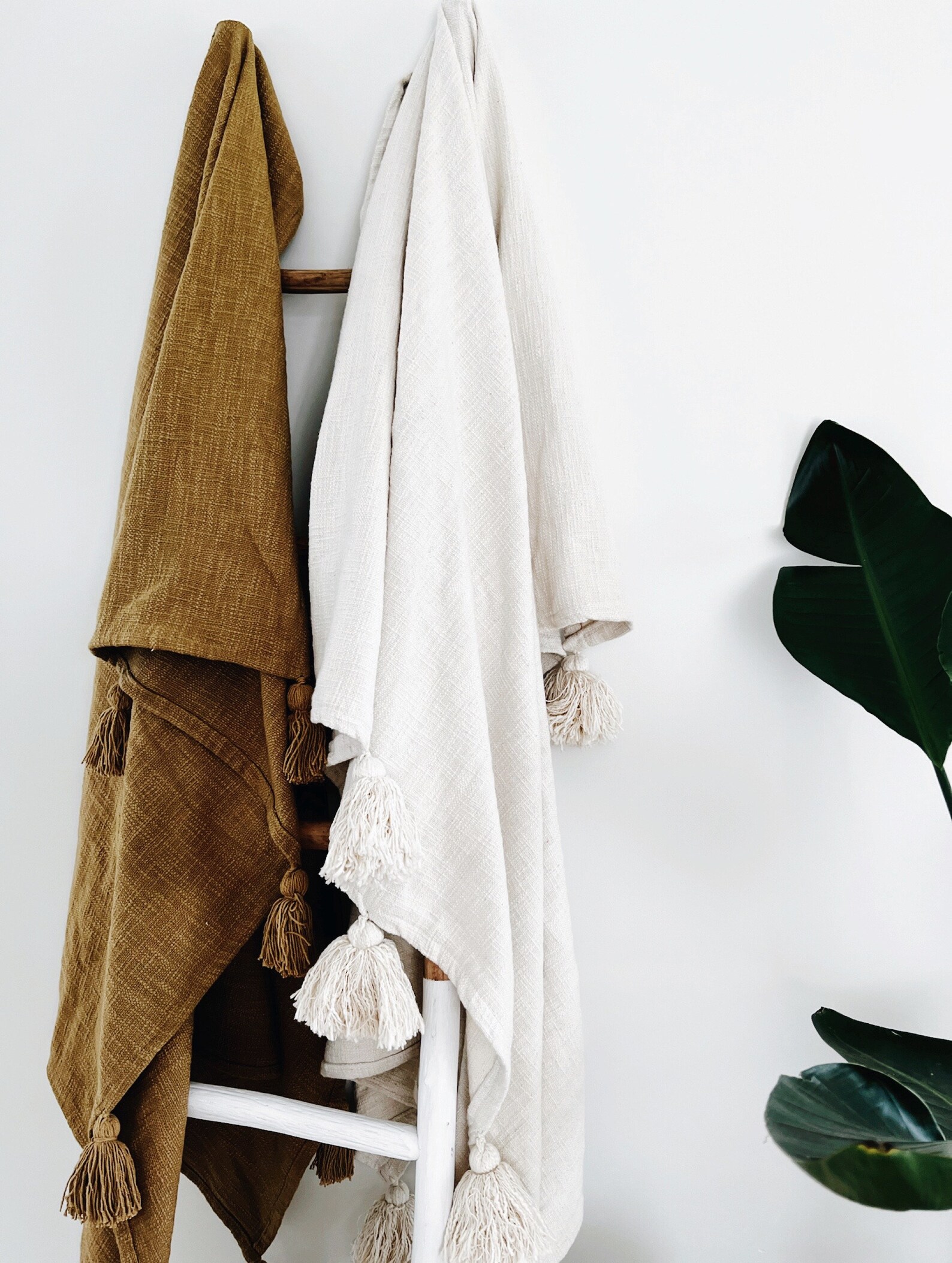 Neutral Throw Blanket With Tassels Farmhouse Blanket Soft Etsy