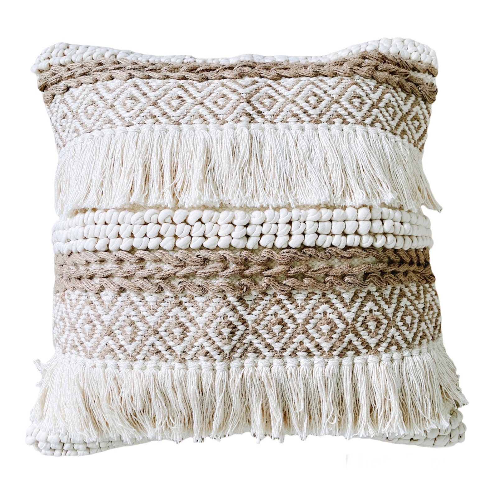 Boho Throw Pillow Cover Handwoven Bohemian Pillow Cover - Etsy