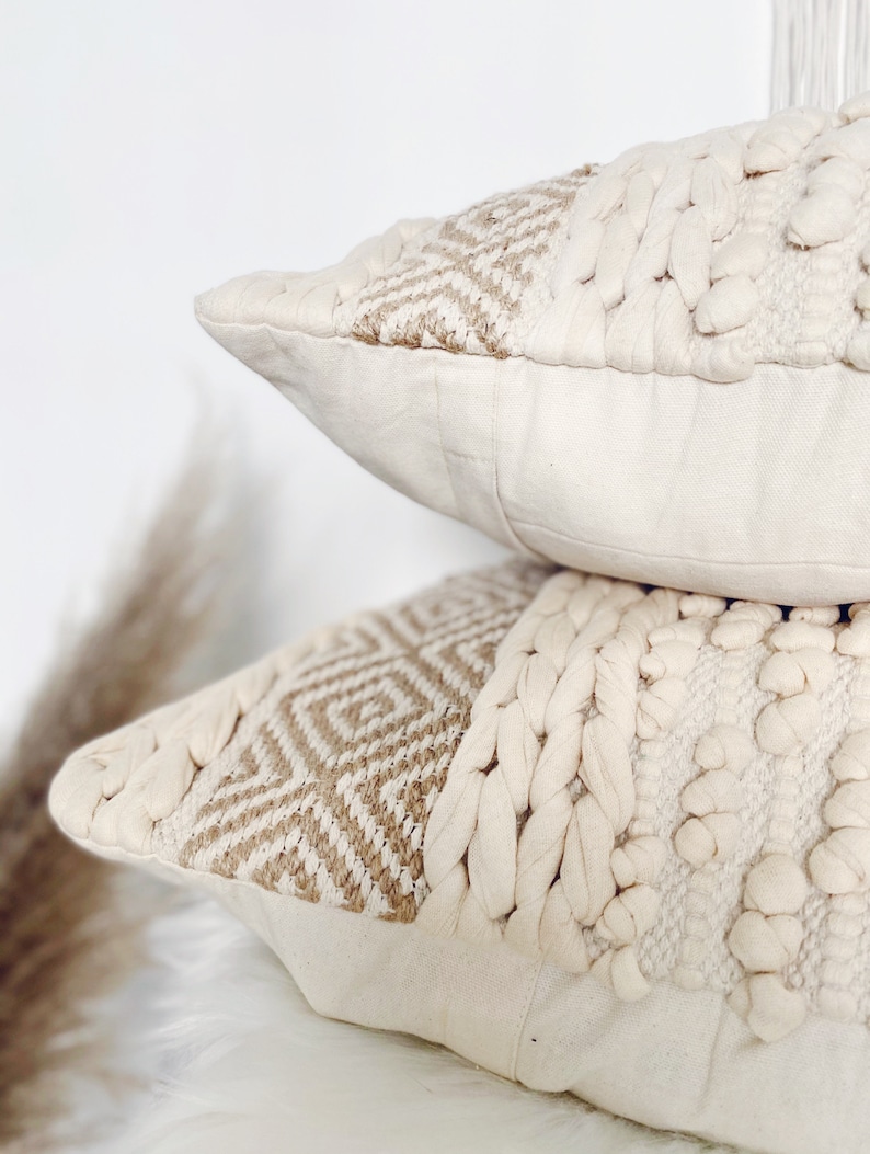 22x22 Handwoven Bohemian Pillow Boho Pillow Cover Fringe Etsy
