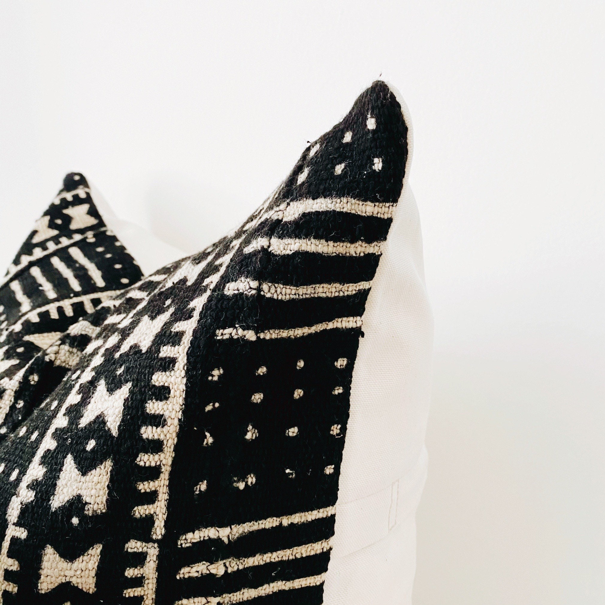 Authentic Mudcloth Pillow Black and White Mud Cloth Pillow Etsy