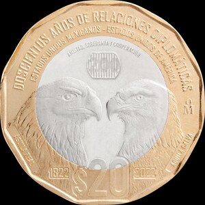 20 ペソ硬貨、メキシコ特別発行、メキシコ政府により貨幣化。 - Etsy 日本