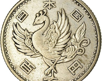 1957 -1958 Silver Japanese 100 Yen Circulated Rising Phoenix Coin