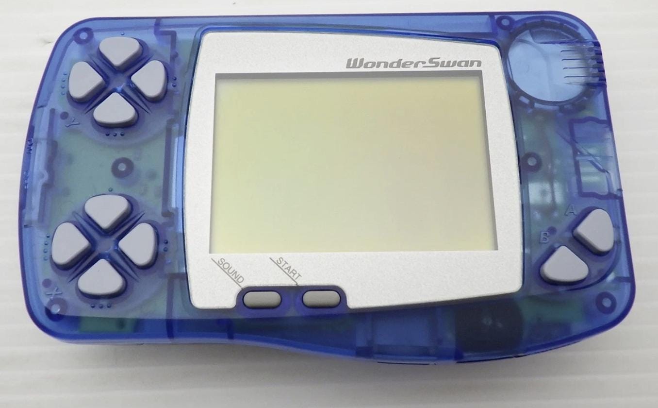 ワンダースワン（スケルトンブルー）バンダイコンソール JPゲーム。真