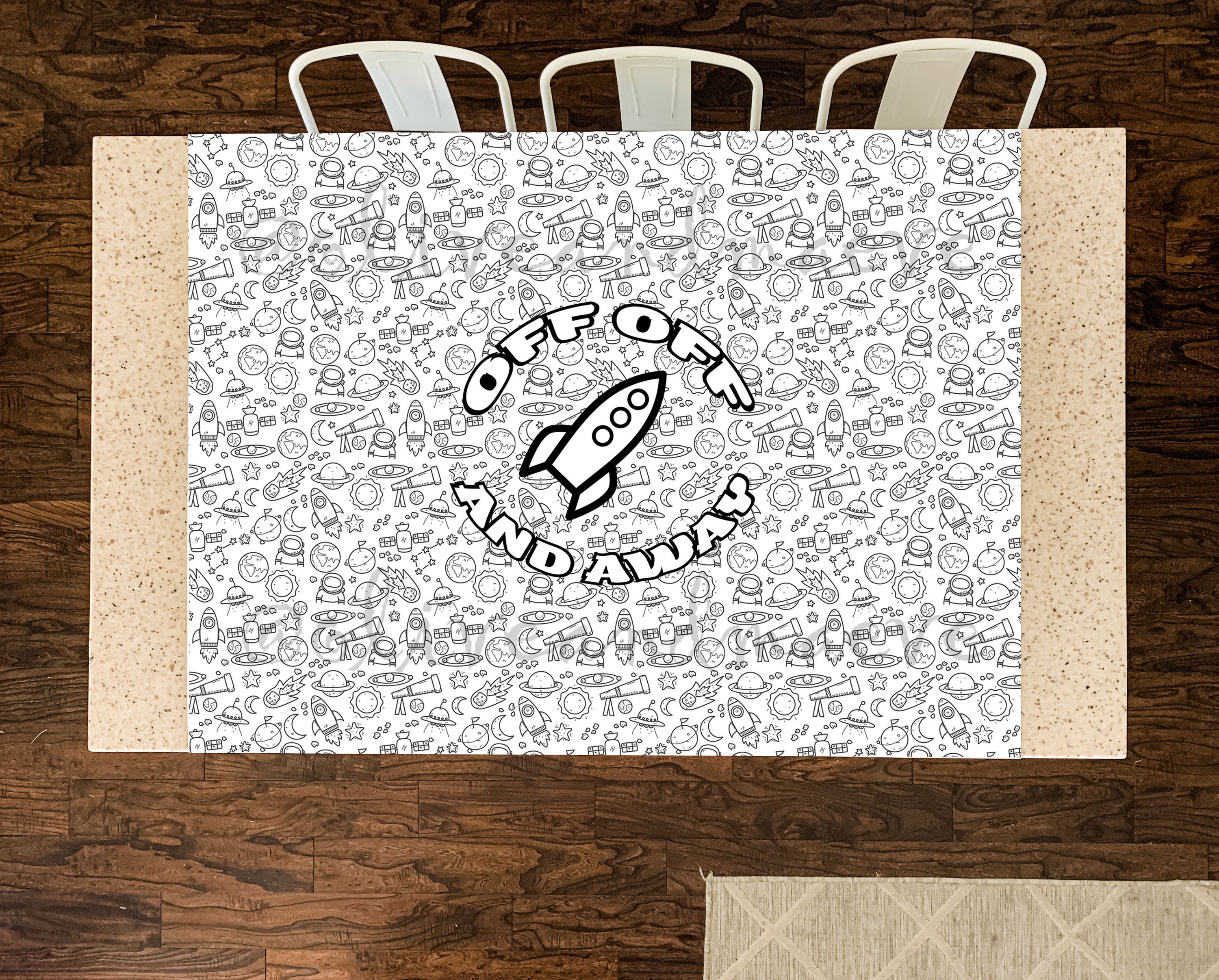 Outer Space Table Top Coloring Page Extra Large Poster Large - Etsy