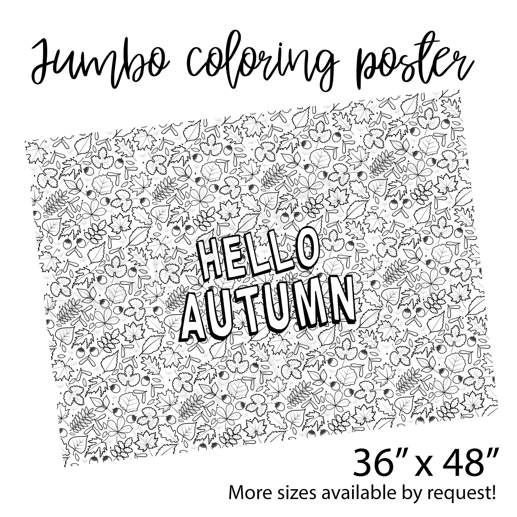 Qyeahkj Giant Fall Coloring Tablecloth for Kids Huge Autumn World Posters  Activity Large Color-in Paper Poster Table Cover for Kids Boys Girls